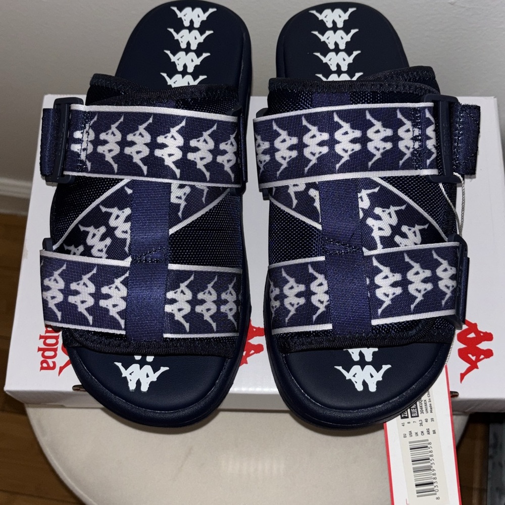 Kappa Adjustable Blue White Sandals